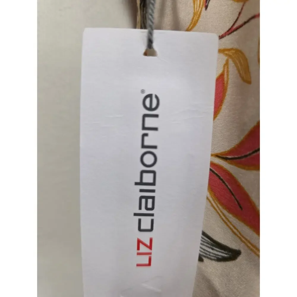 Liz Claiborne Sleeveless Shell Cream Blouse with Floral Size XL-New - Picture 3 of 5